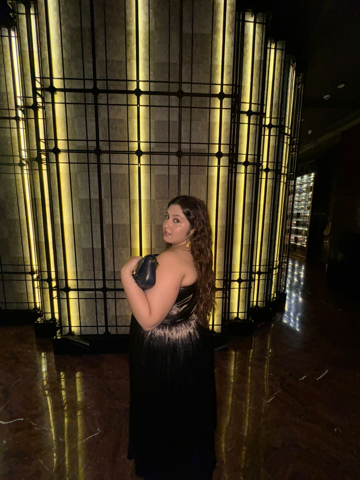 The Metallic Satin Cinched Dress
